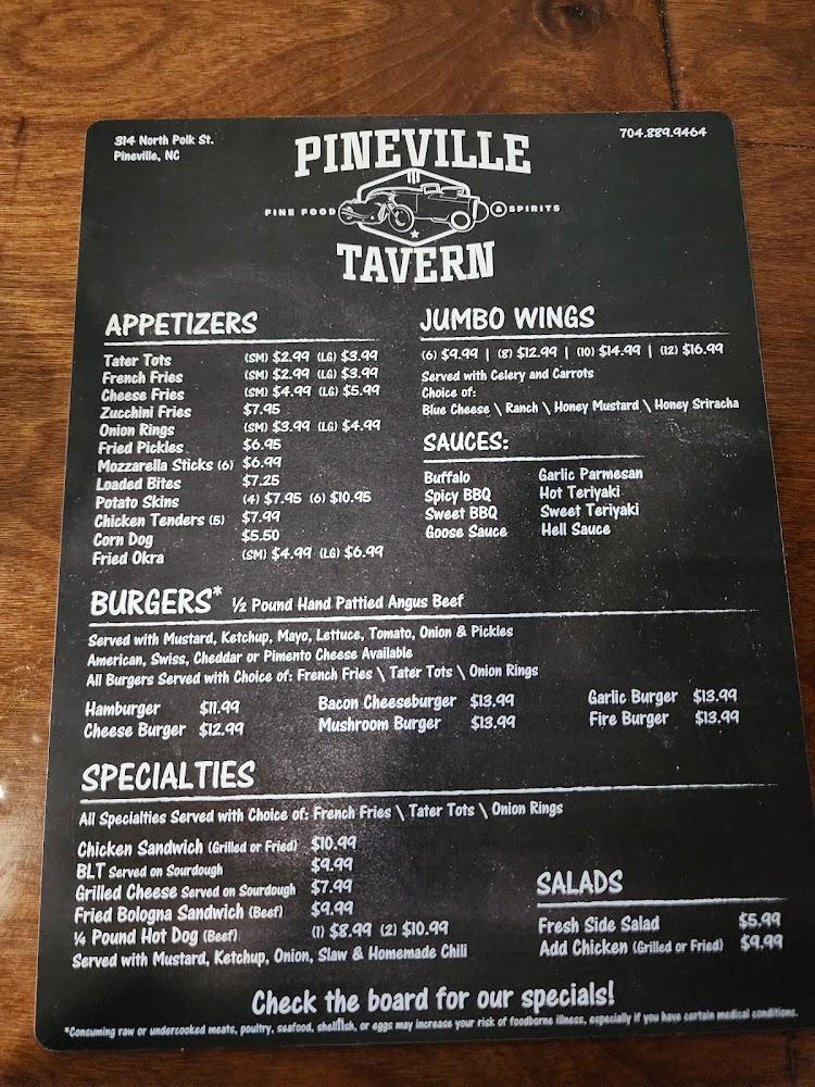 Pineville Tavern Menu image 2